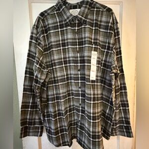 St. John's Bay Men's Plaid Shirt - Black, Gray, and Green